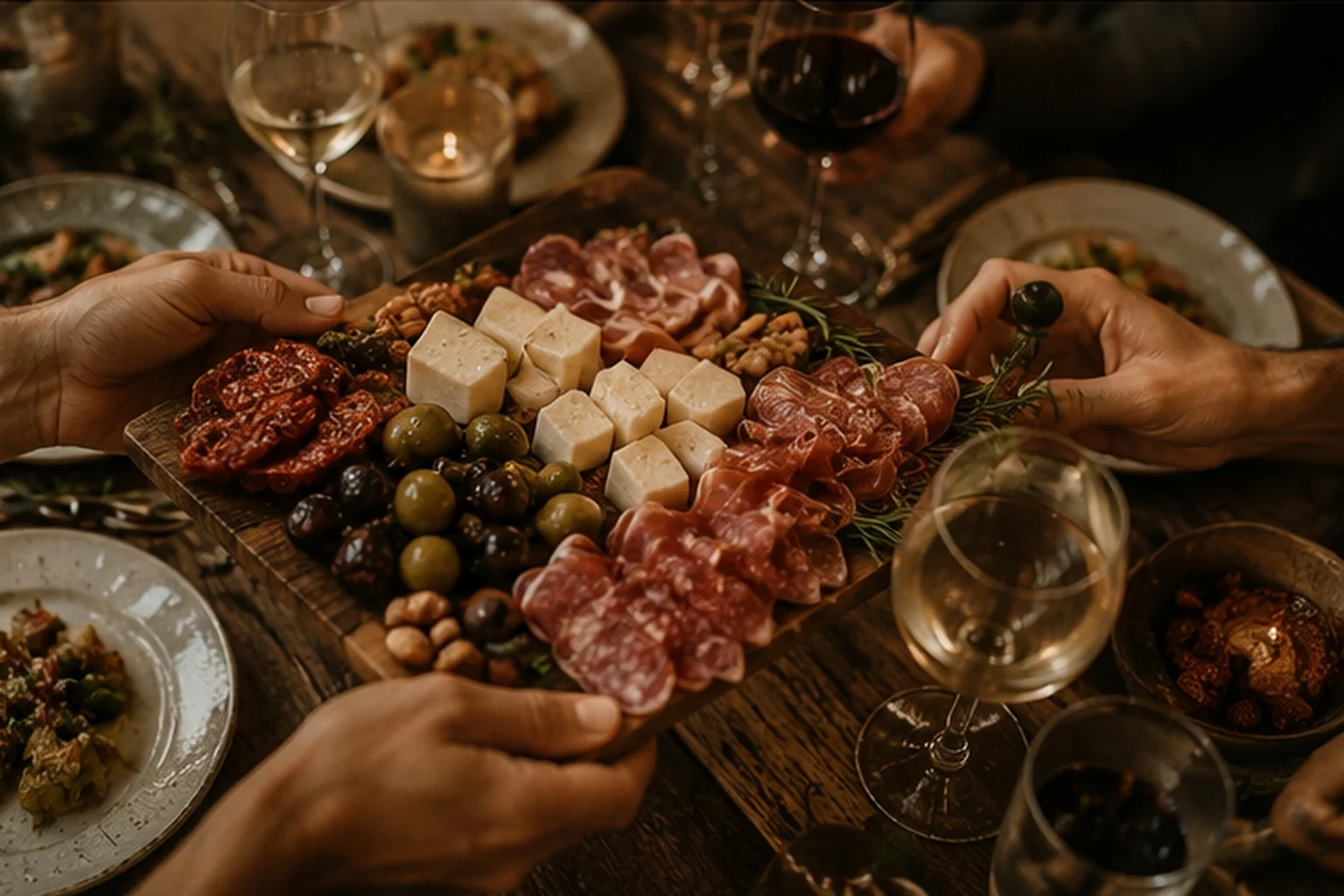 Mediterrane bites met wijn